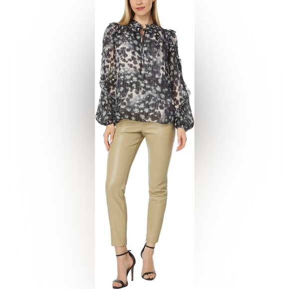 Marie Oliver Silk Haley Blouse in Jade Speckle - Size Medium - Picture 4 of 13